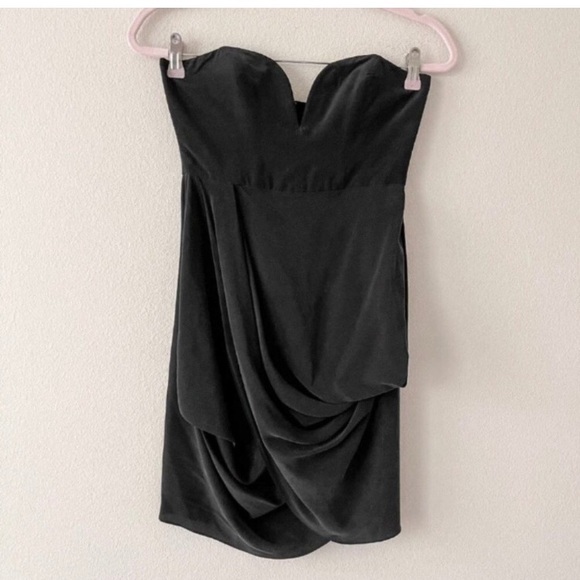 Zimmermann Draped Silk Strapless Black Dress - Picture 3 of 8